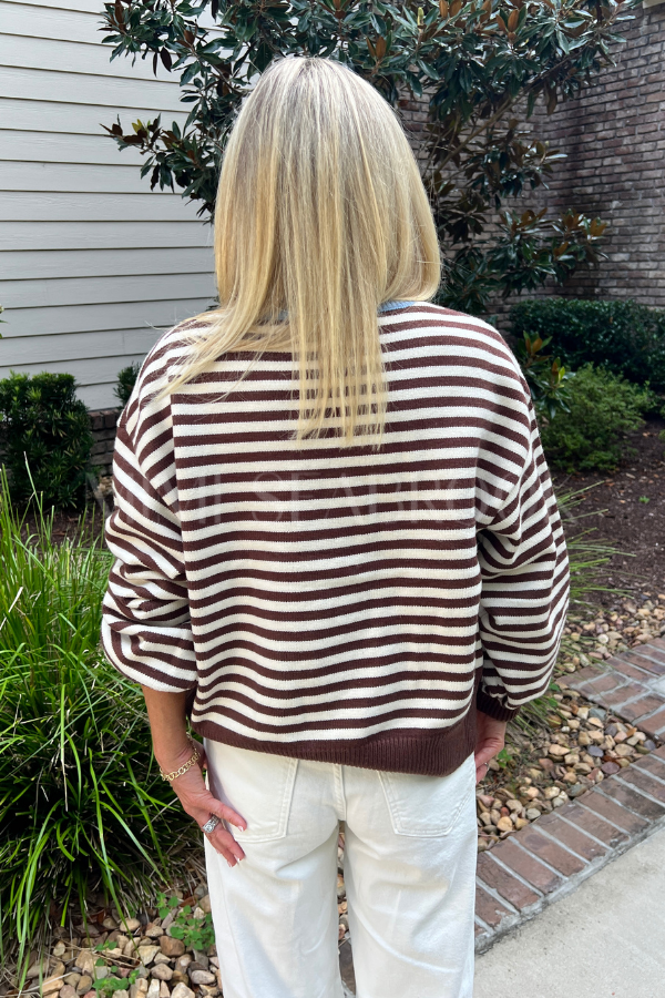 Elsie sweater, brown/cream