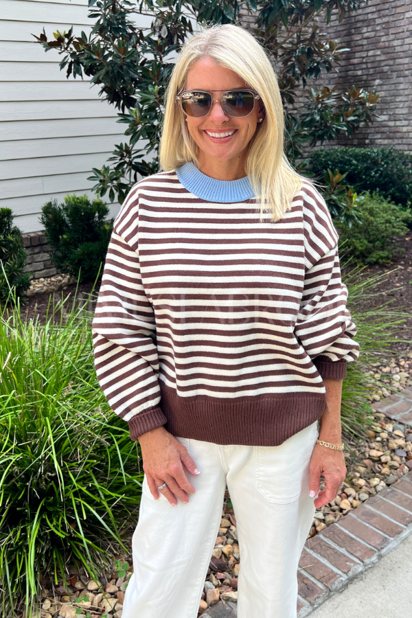 Elsie sweater, brown/cream