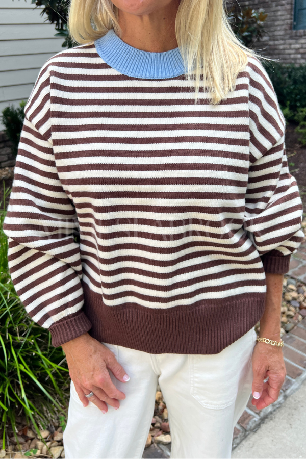 Elsie sweater, brown/cream