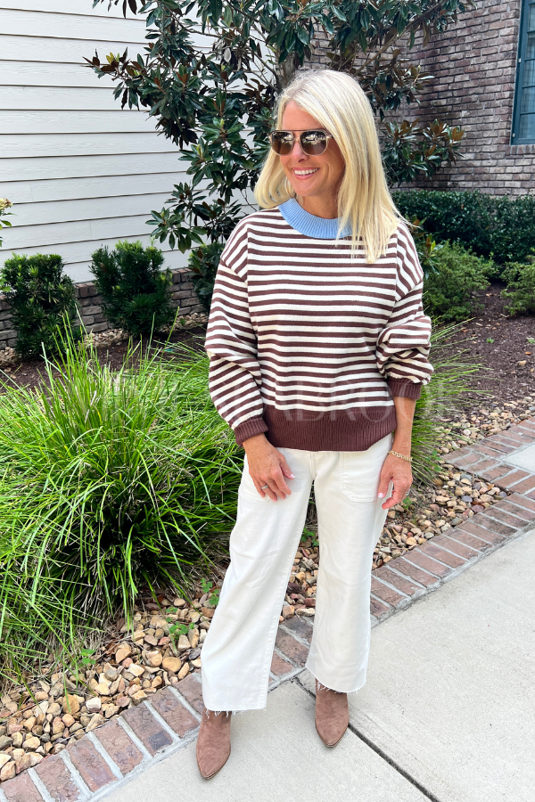 Elsie sweater, brown/cream