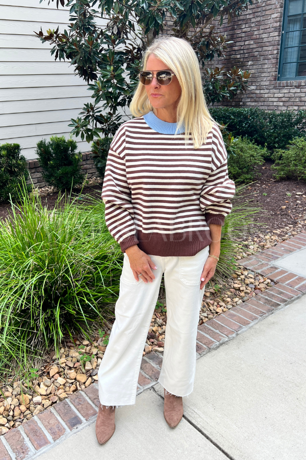 Elsie sweater, brown/cream