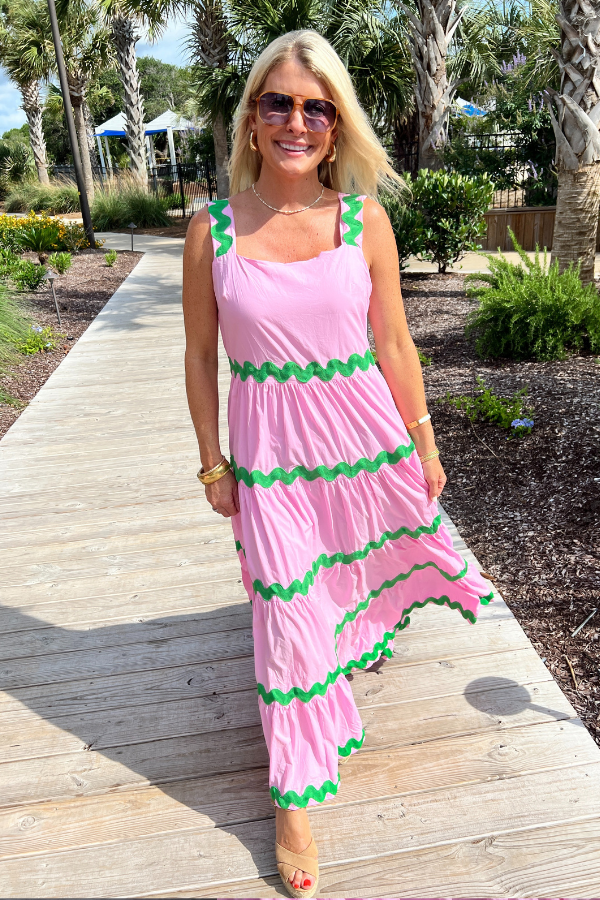 Elyssa dress, pink/green