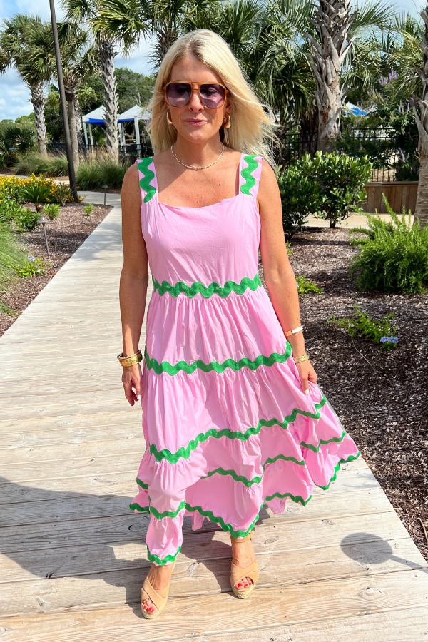 Elyssa dress, pink/green