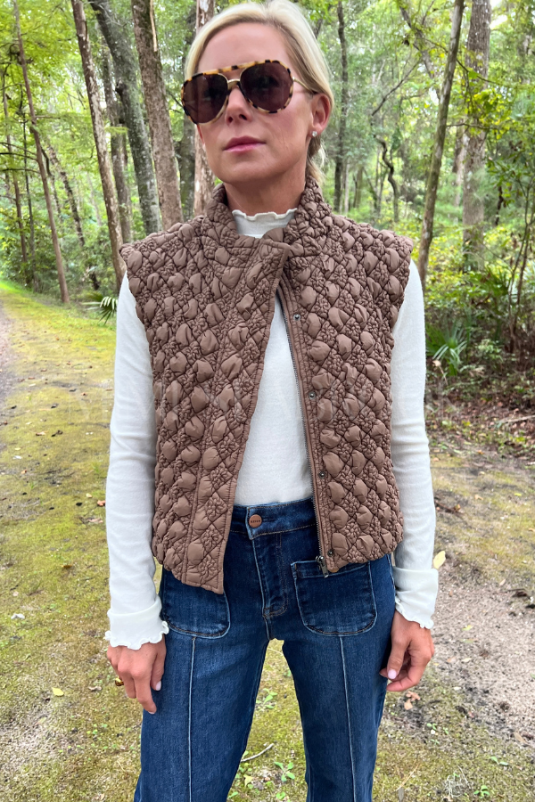 Pre-order Emery vest, mocha ships Oct 15