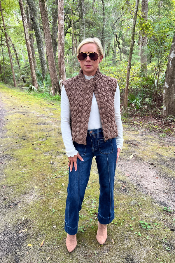Pre-order Emery vest, mocha ships Oct 15