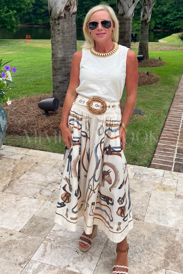 Equestrian Scarf Maxi Skirt by Farm Rio