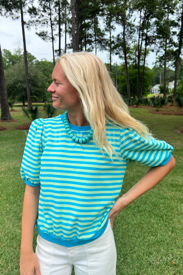 Eveline top, mint/sky