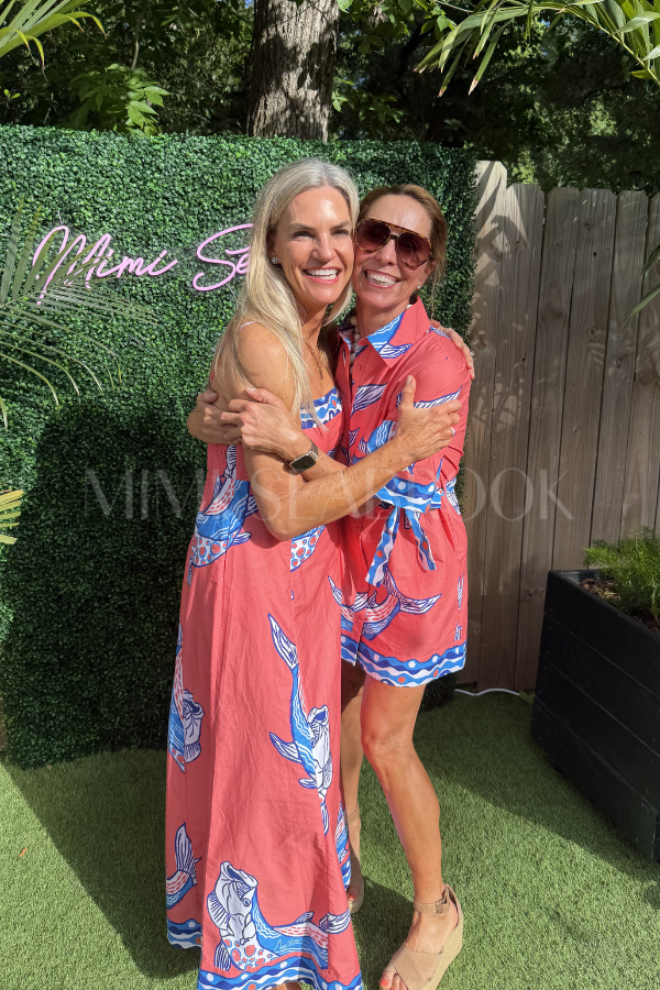 Exumas Dress by King + Pitt, sunset tarpon print