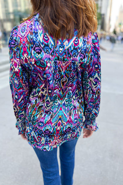 Lyra top, royal/magenta