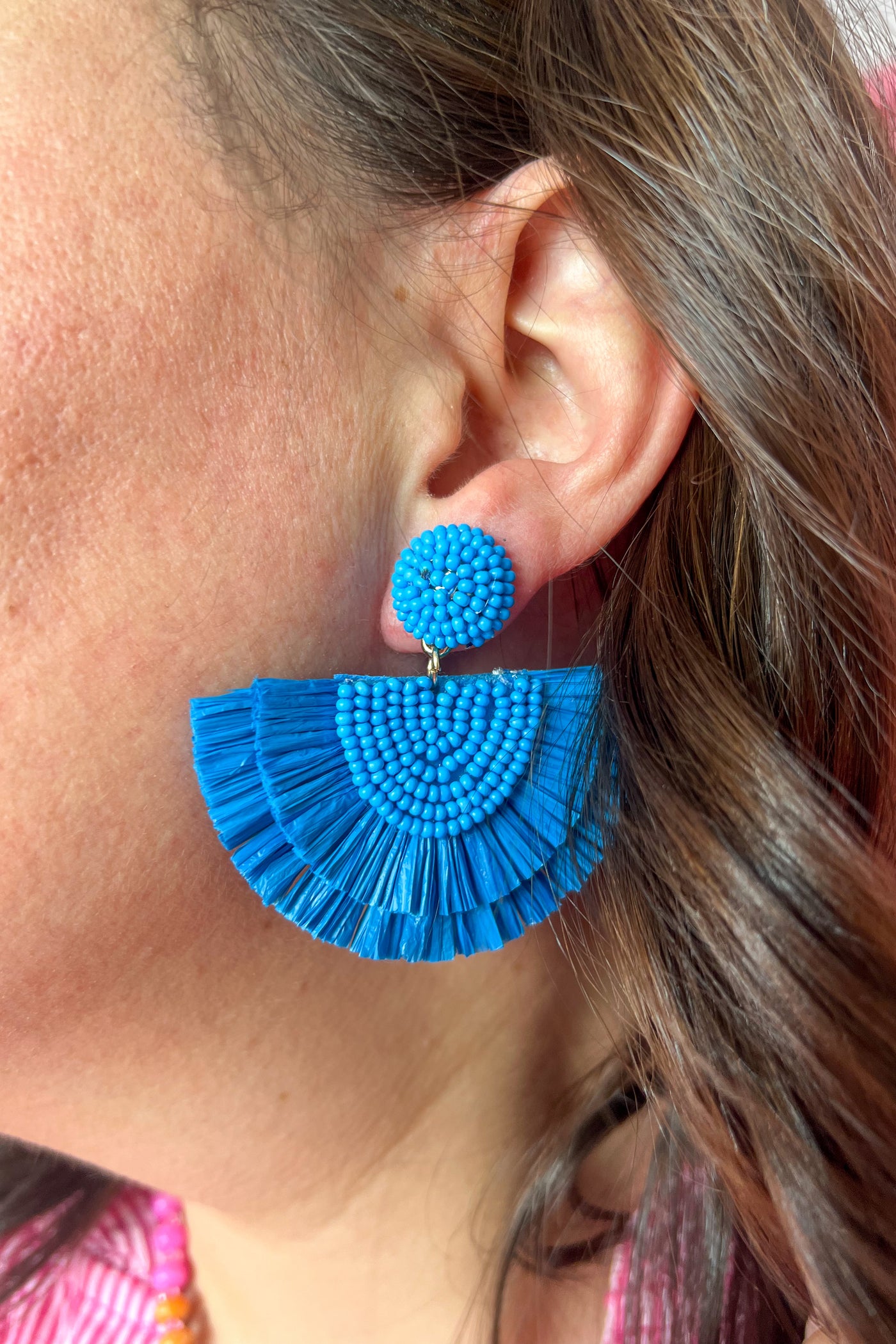 Corolla Earrings, blue