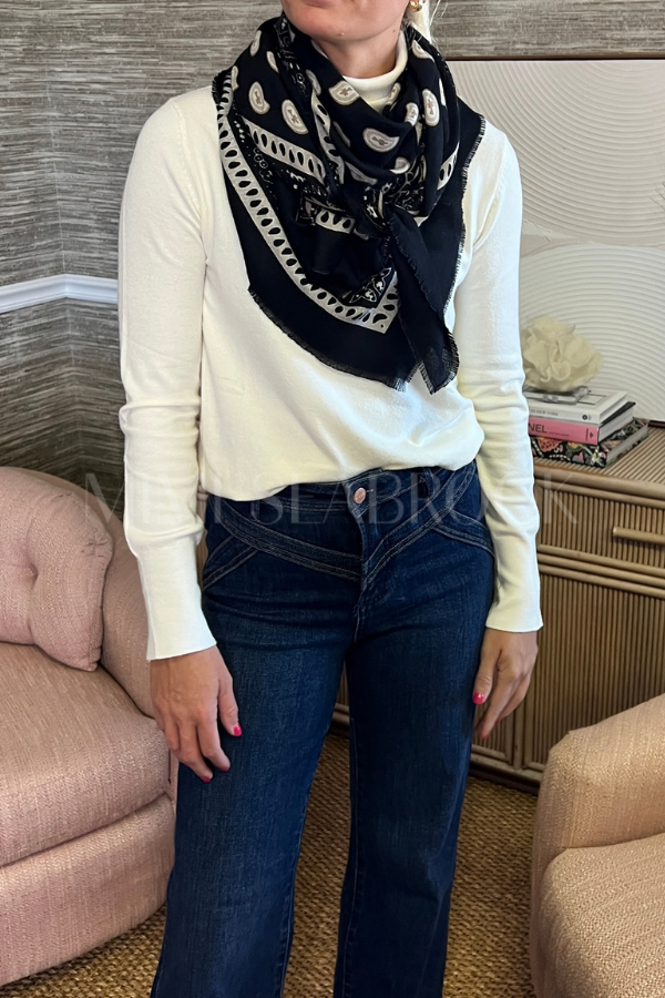 Fallon Bandana Scarf, black/camel
