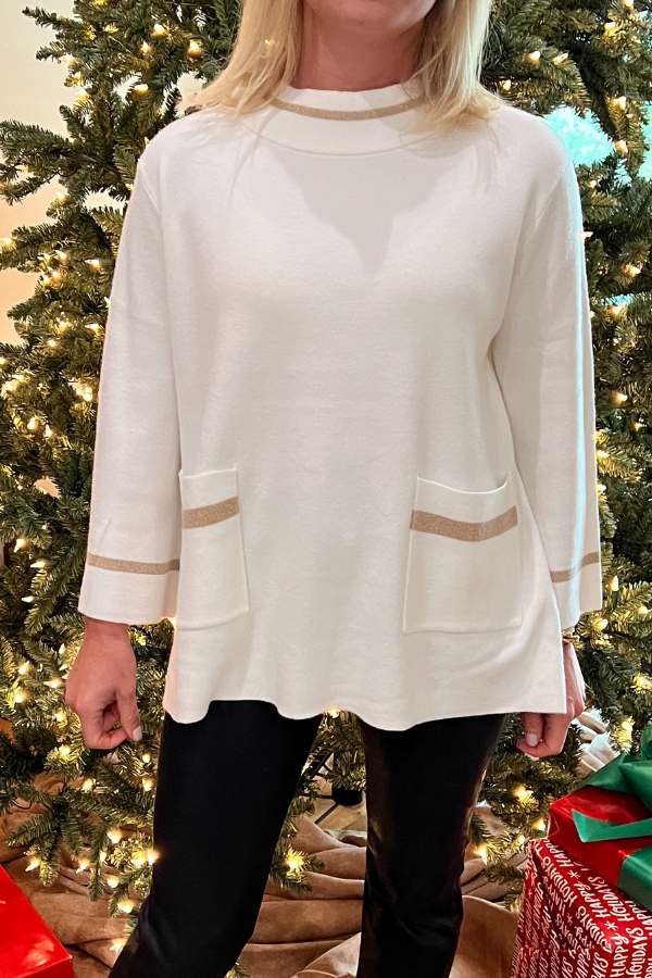 Farris sweater, cream/gold