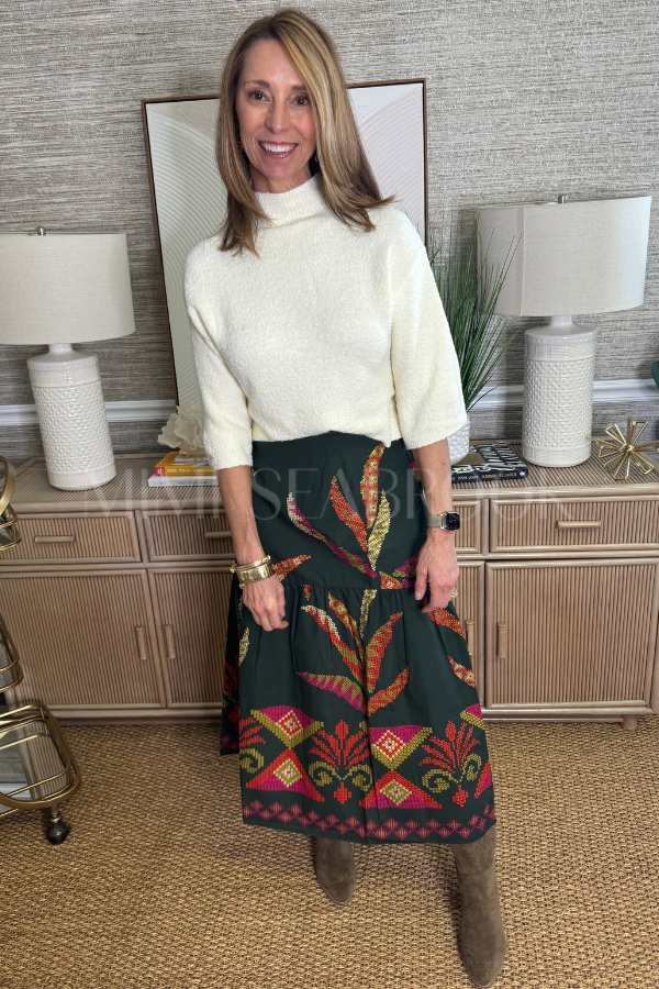 Faulkner sweater top, cream