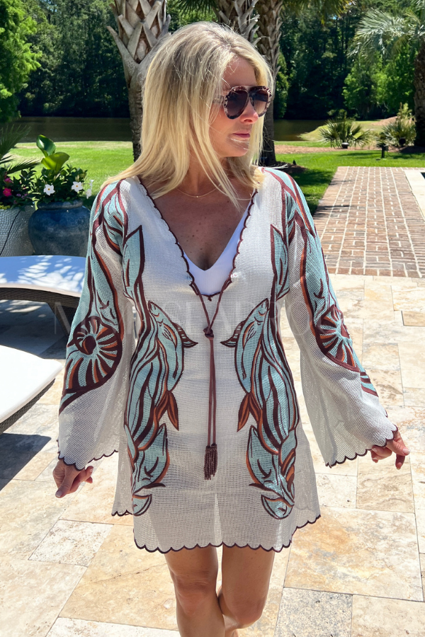 Fish Net Mini Dress coverup by FARM RIO