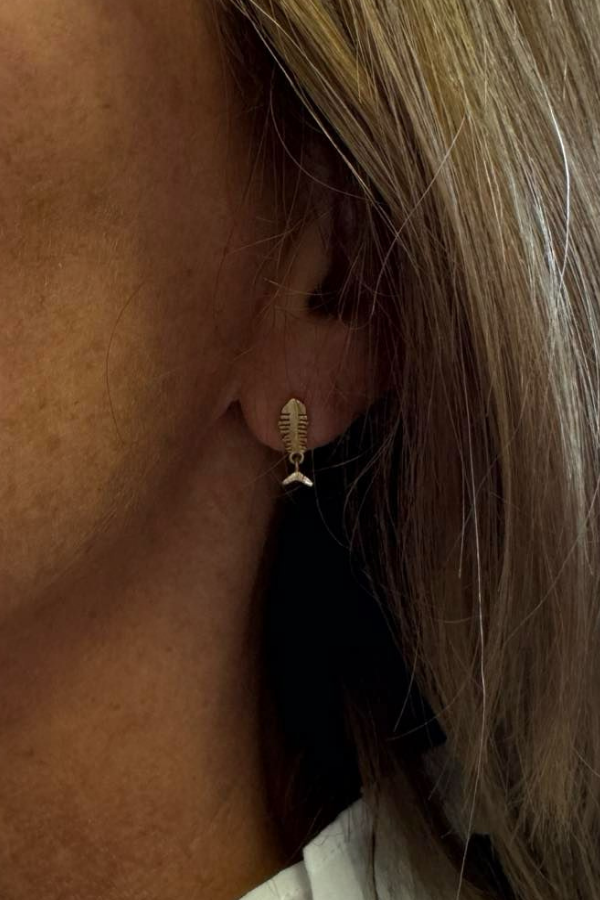 Fishbone Stud Earrings