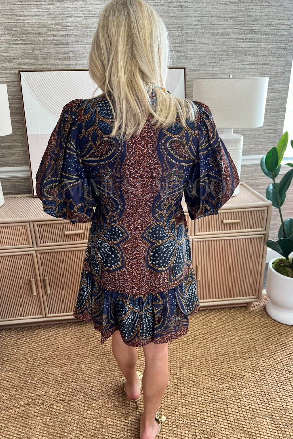 Floral Glam Blue Mini Dress by Farm Rio