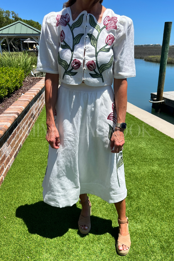 Flower Midi Skirt by Farm Rio
