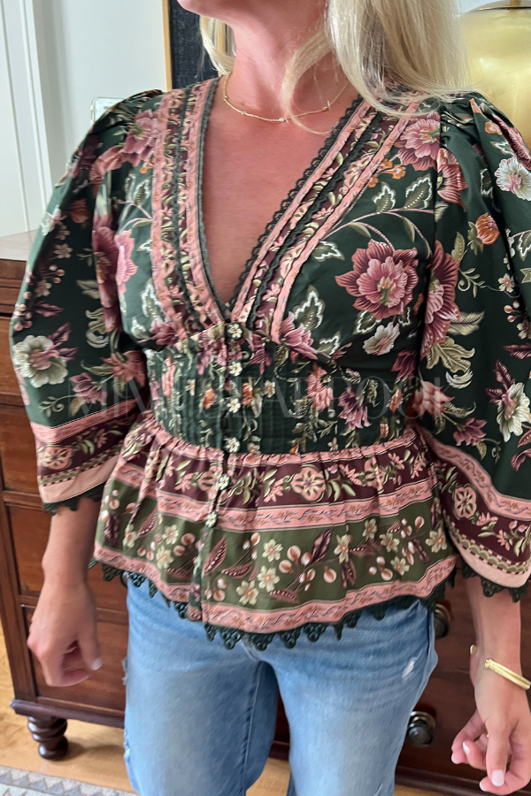 Flowering Garden Tree Blouse by Farm Rio