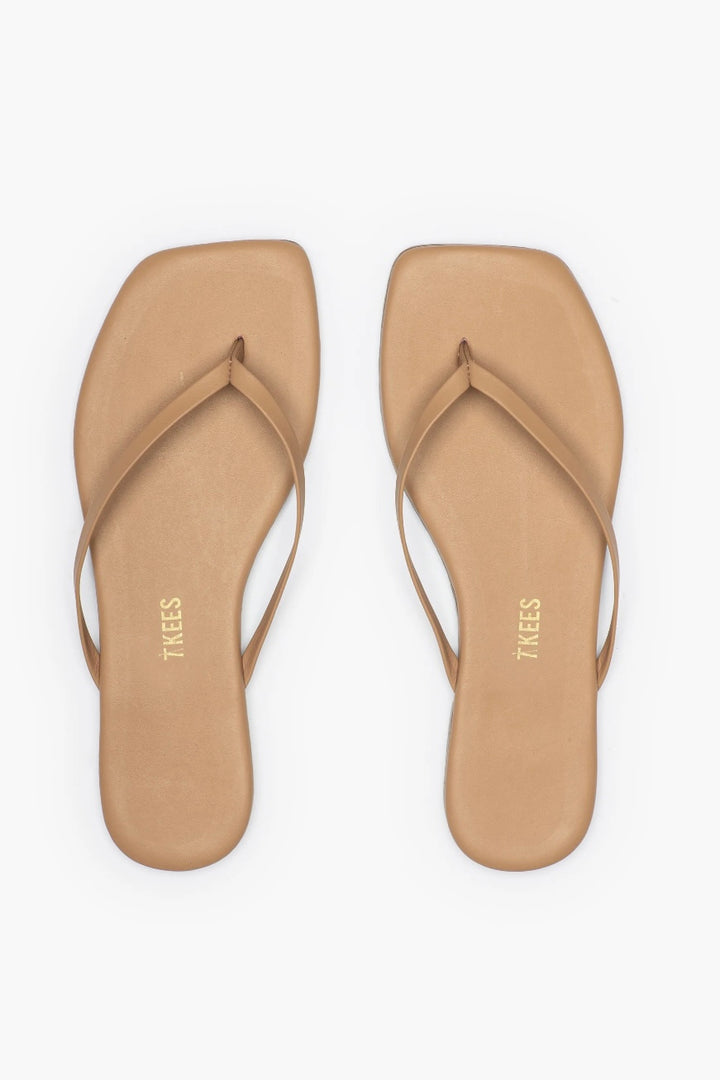 TKEEs Square Toe Lily flip flops, cocobutter