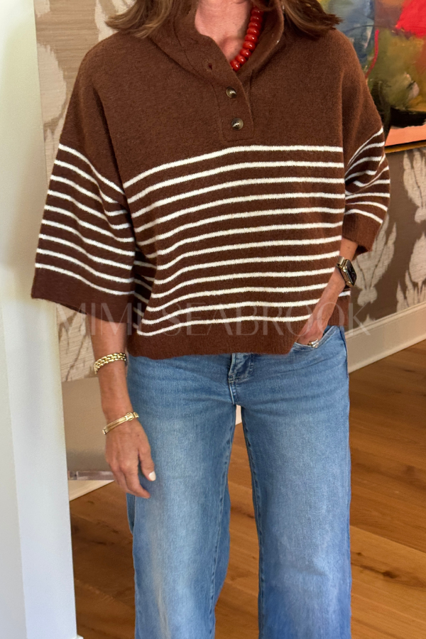 Gamble sweater top, brown