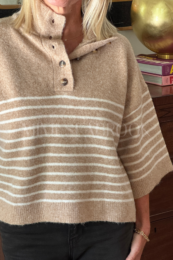 Gamble sweater top, camel