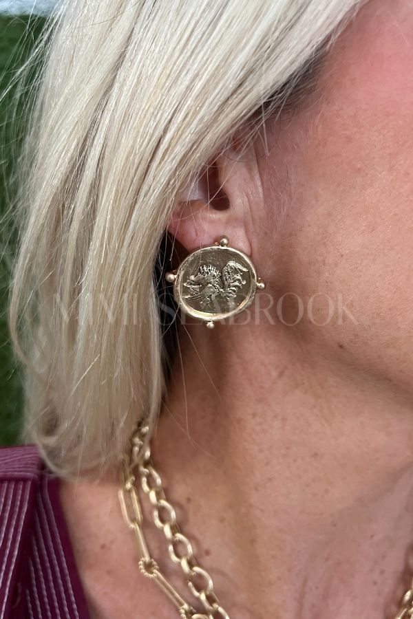 Gamecock Round Earrings