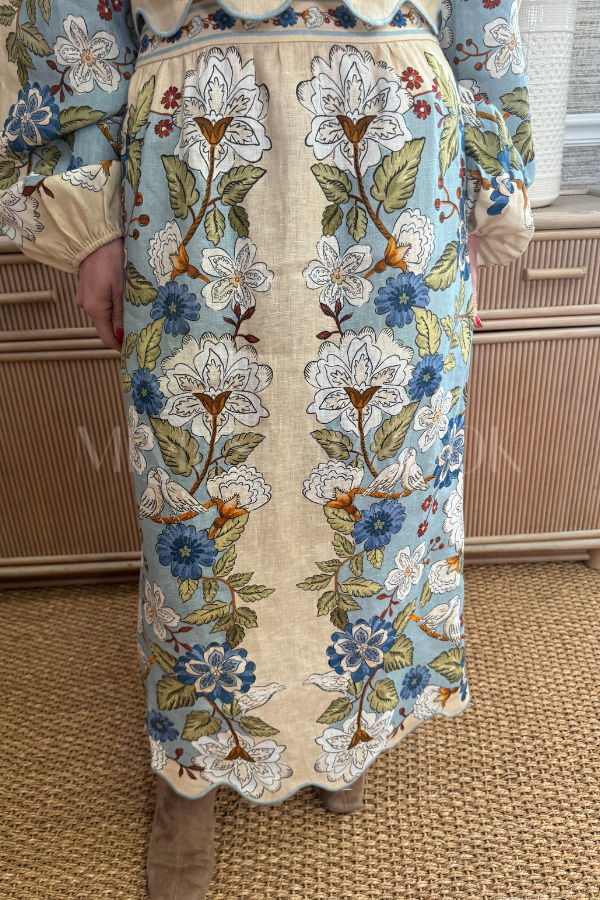 Garden Scarf Blue Midi Skirt by Farm Rio