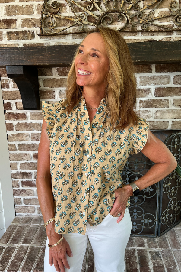 Garner top, mustard