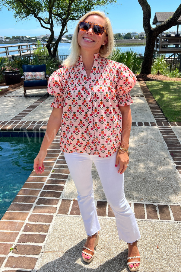 Grafton top, pink