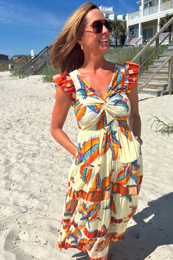 Grayton Beach Dress, tropical print by King + Pitt