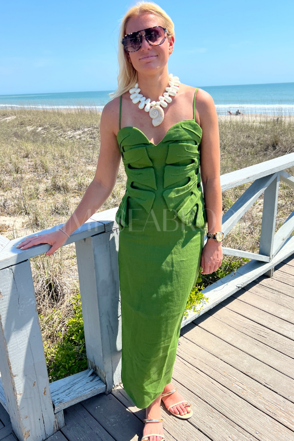 FARM Rio US Monstera Leaf Sleeveless Maxi Dress in Green XS / Green FARM Rio US Monstera Leaf Sleeveless Maxi Dress in Green XS / Green