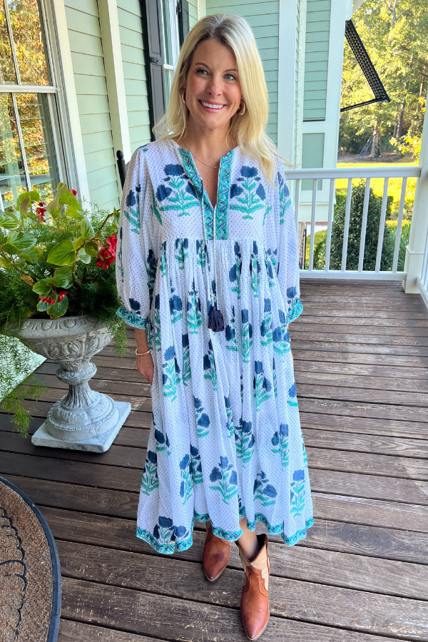 Gunter dress, teal blue