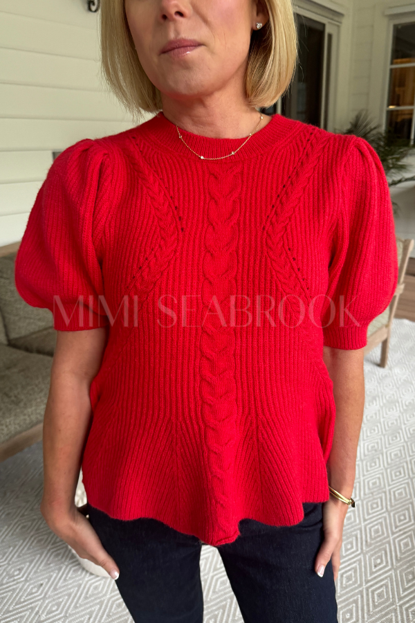 Gwen sweater top, red