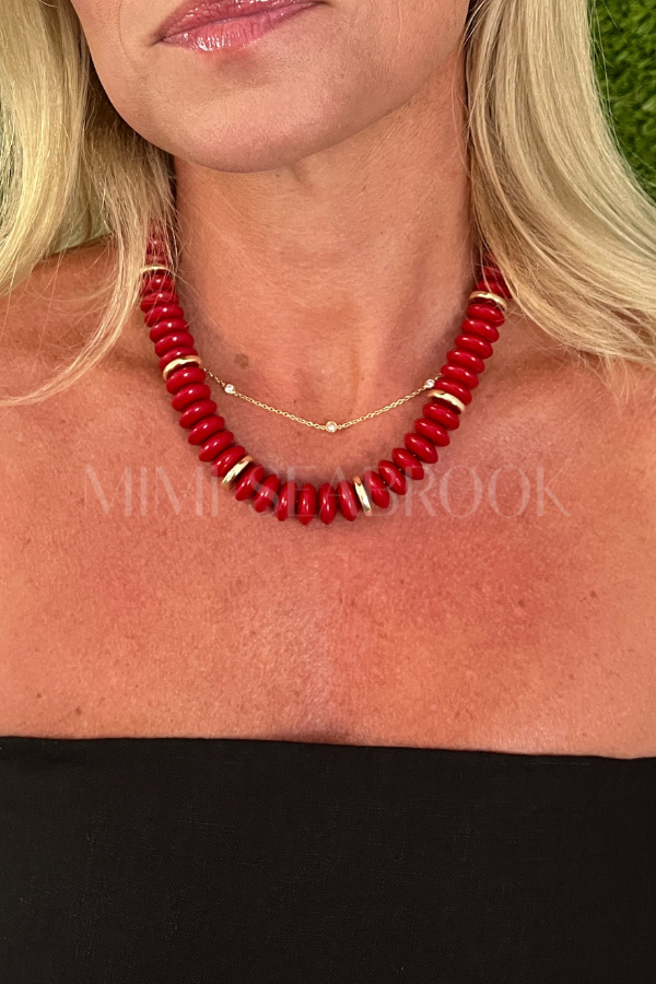 Haddox necklace, red