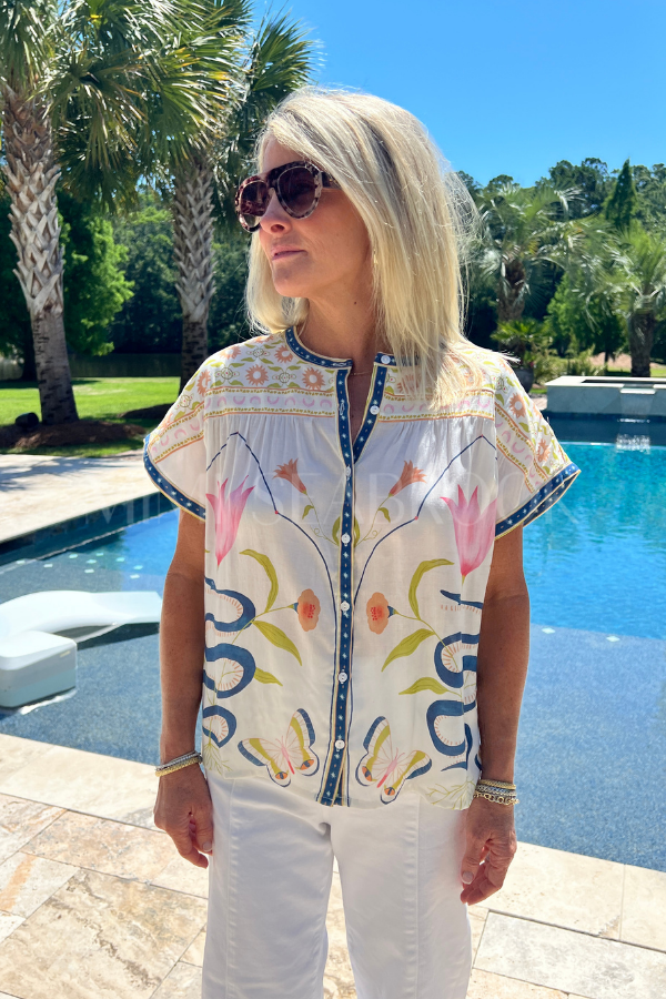 Hadley Top, Montecito Print by Cleobella