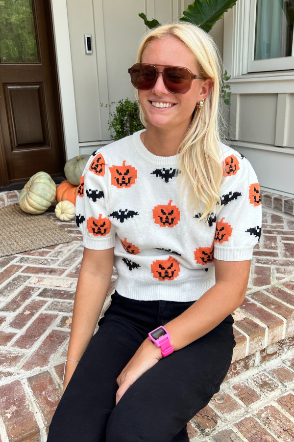 Halloween short sleeve sweater