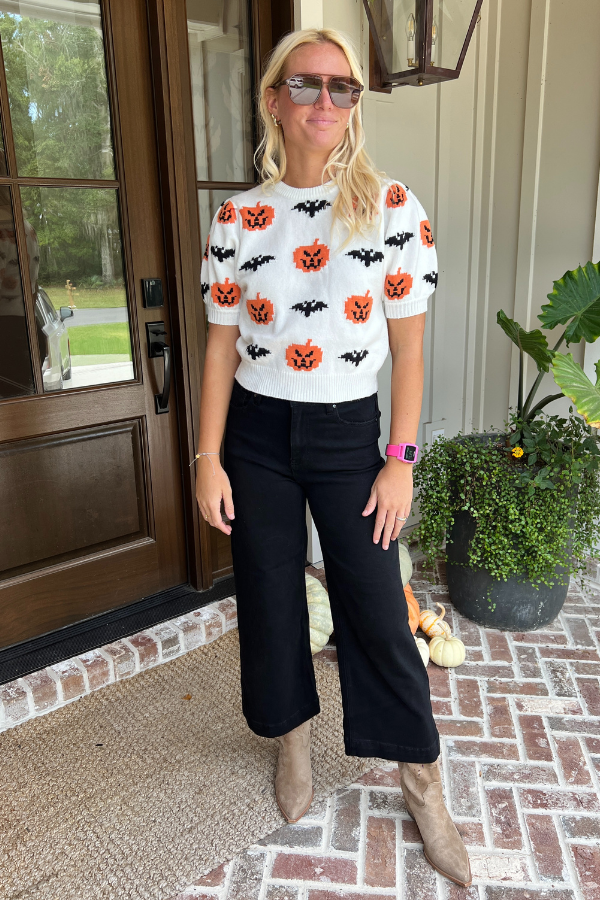 Halloween short sleeve sweater