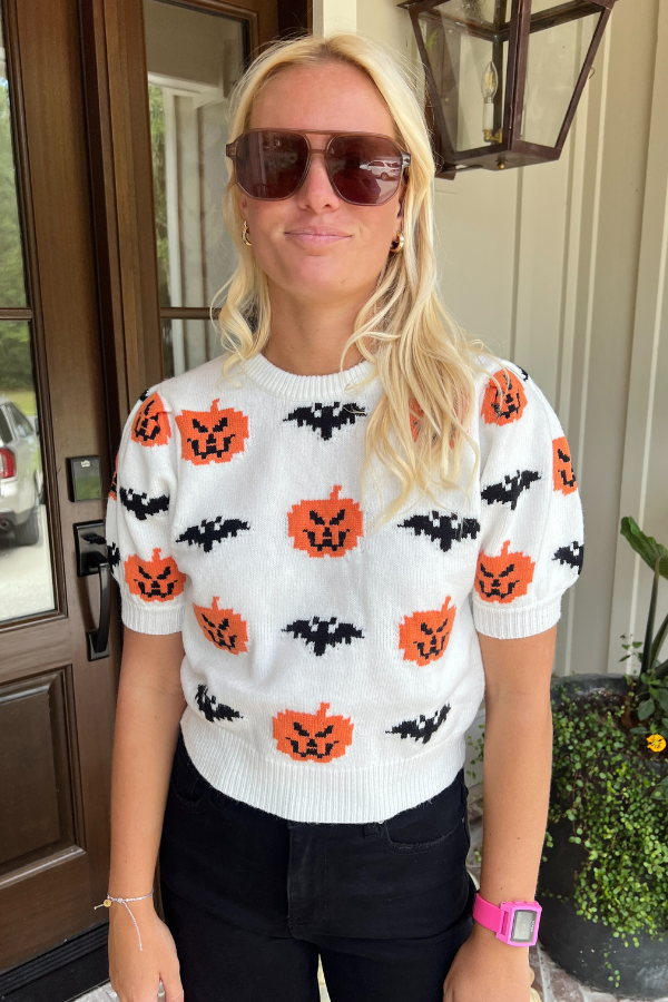 Halloween short sleeve sweater