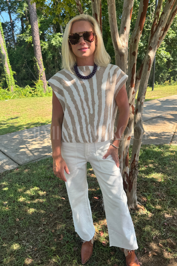 Hannah sweater top, ivory