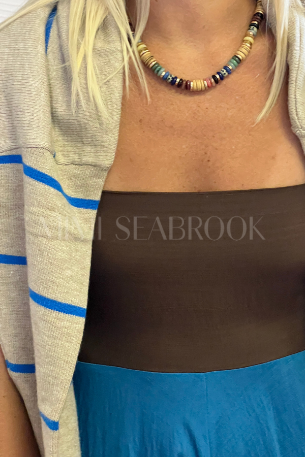 Harlee sweater, taupe/blue