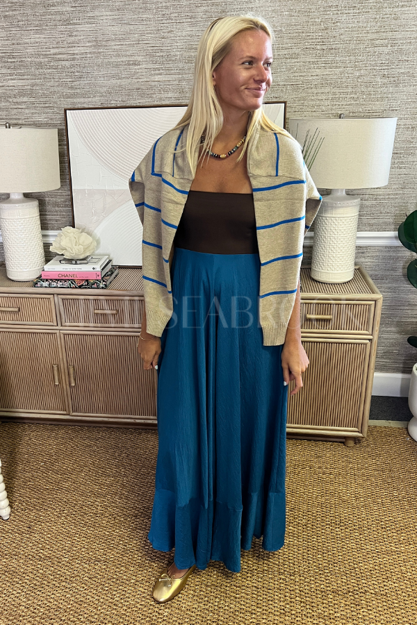 Harlee sweater, taupe/blue