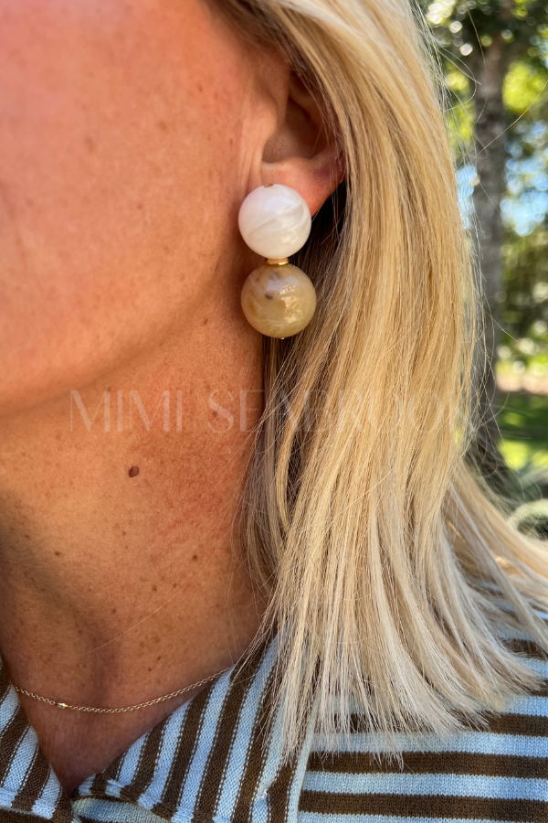 Hattie Mae earrings, natural ivory