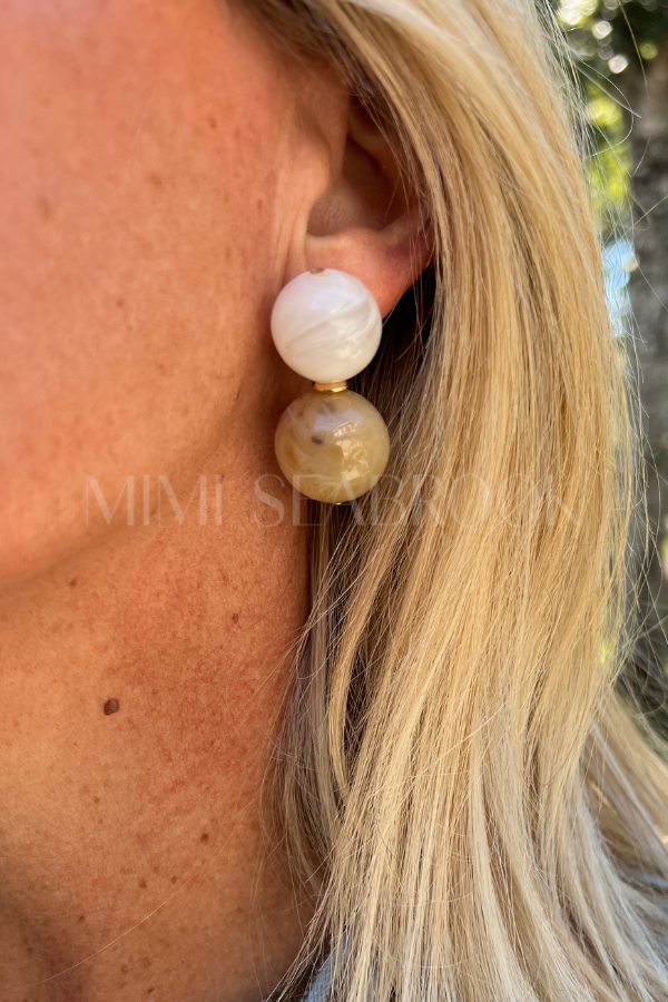 Hattie Mae earrings, natural ivory