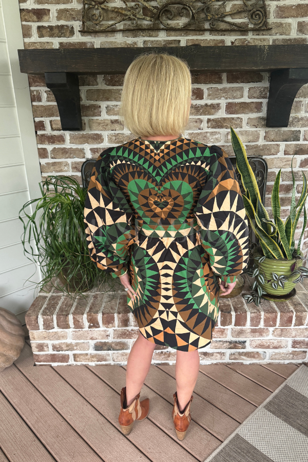 Heart Deco Green Mini Dress by Farm Rio