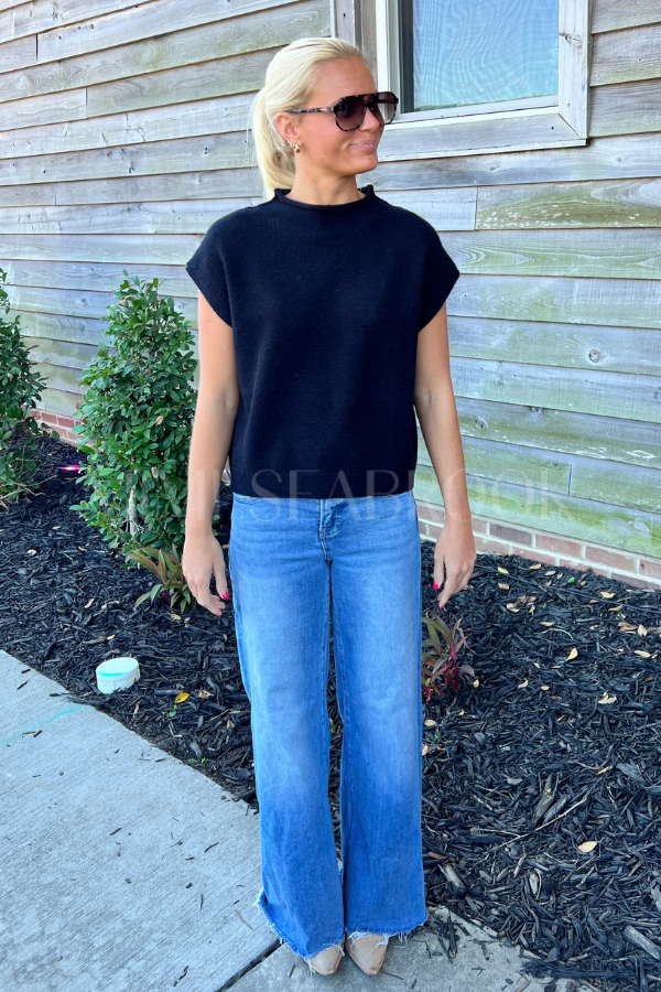 Higginson sweater top, black