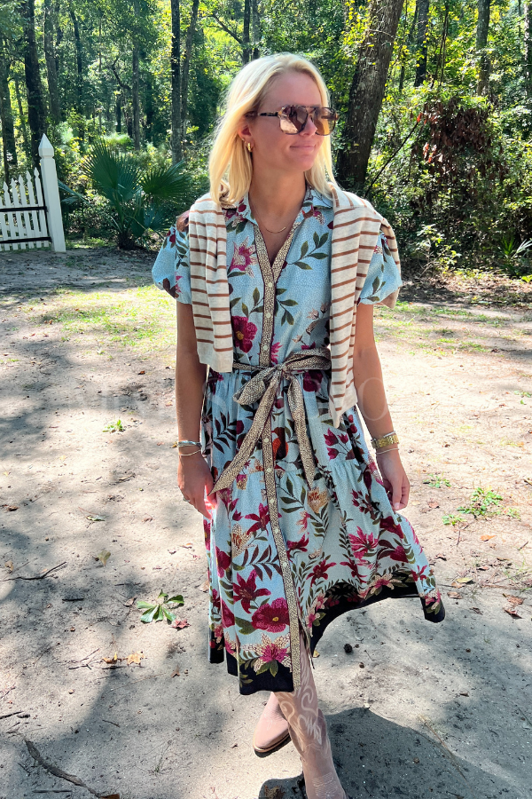 Hobson dress, opal mosaic print