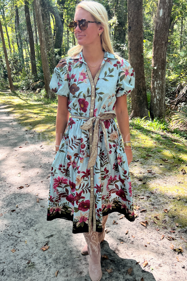 Hobson dress, opal mosaic print