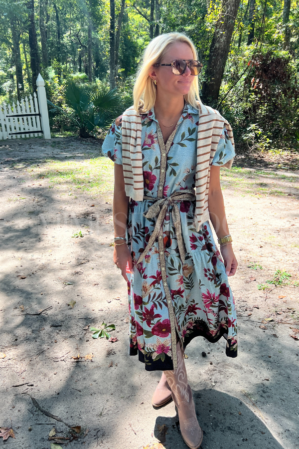Hobson dress, opal mosaic print