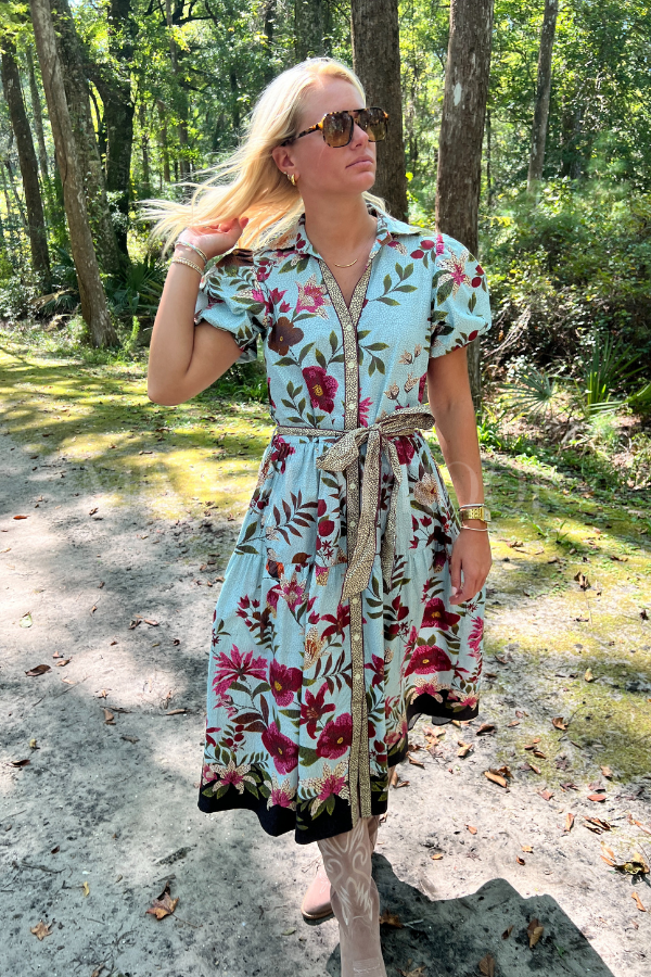 Hobson dress, opal mosaic print