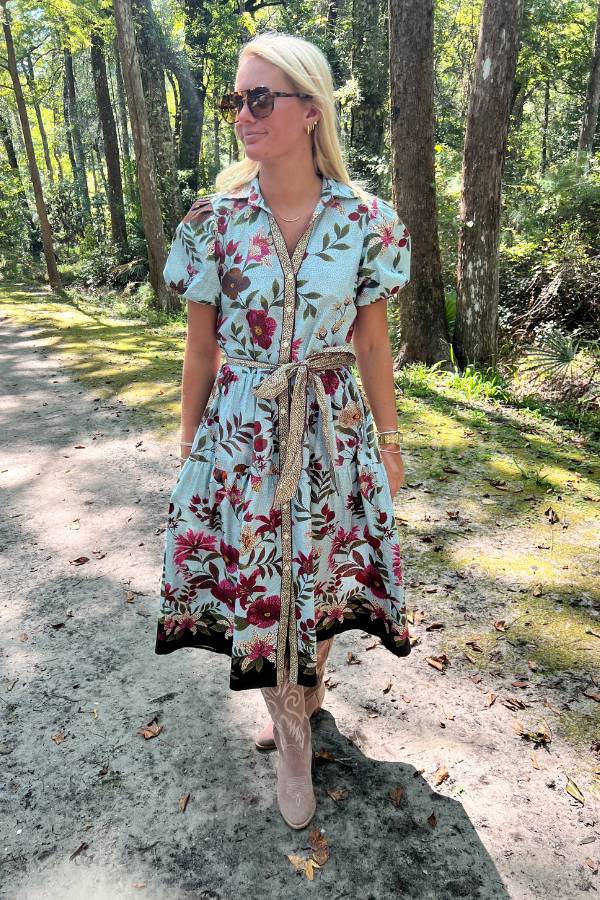 Hobson dress, opal mosaic print
